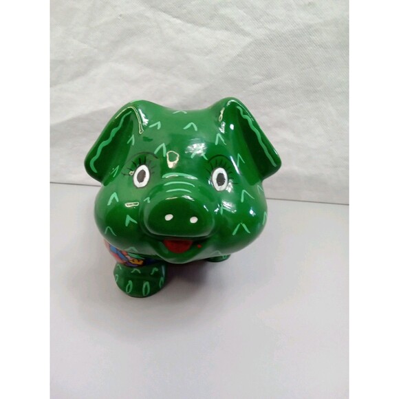 Mexican Piggy‎ Bank Hand Painted Vibrant colors 7X5X4 - Picture 7 of 10